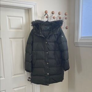 Ralph Lauren Lauren - Classic Long Coat Puffer Jacket - Green - L